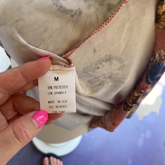 Wishlist Velour Orange Floral Dress Size Medium - Picture 7 of 9